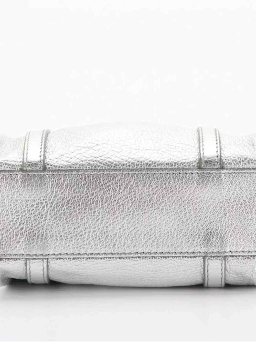 Balenciaga Metallic Silver Leather Tote with Logo - Picture 4 of 8